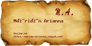 Márián Arianna névjegykártya